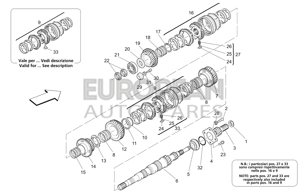 183970-Maserati SPACER FOR PINION FOR 6th GEAR