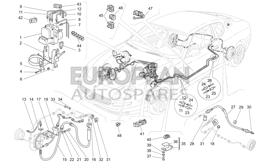 208016-Maserati L.H. REAR CALIPER INTERMEDIATE BRAKE PIPE