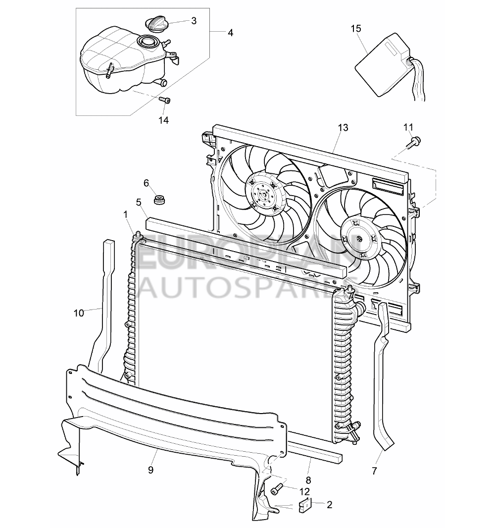 3W0198115B-Bentley COOLER FOR COOLANT       