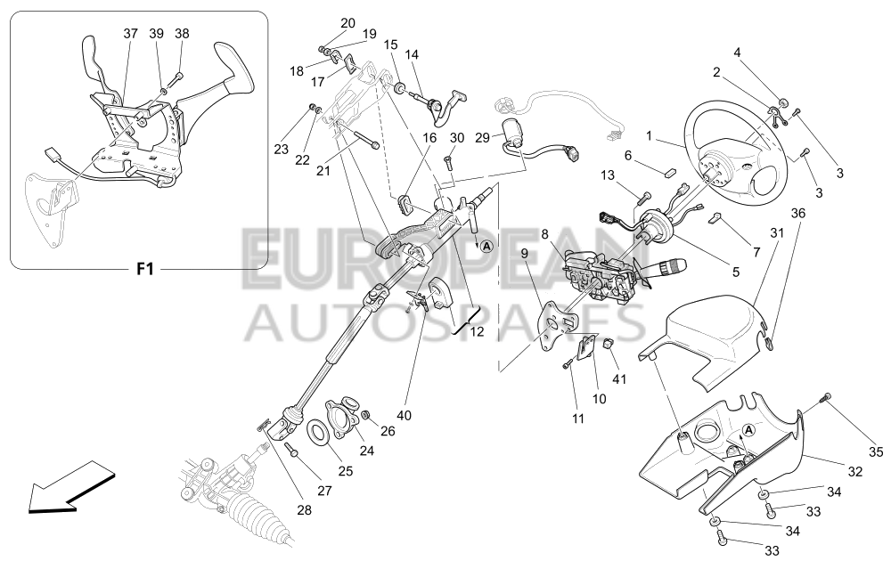 211705-Maserati GEARBOX CONTROL LEVERS ASSEMBLY
