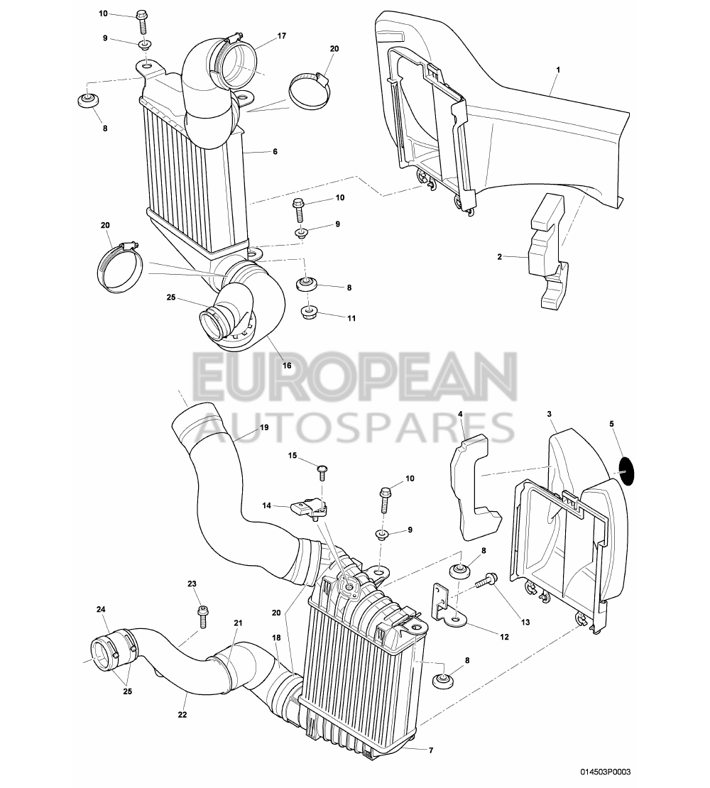 3W0121467G-Bentley AIR GUIDE FOR CHARGE AIR 