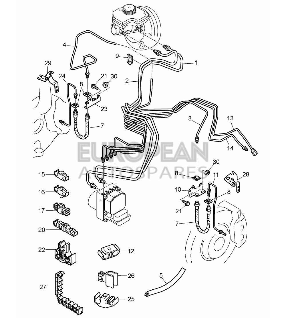 3W0615134A-Bentley RETAINER FOR BRAKE HOSE  