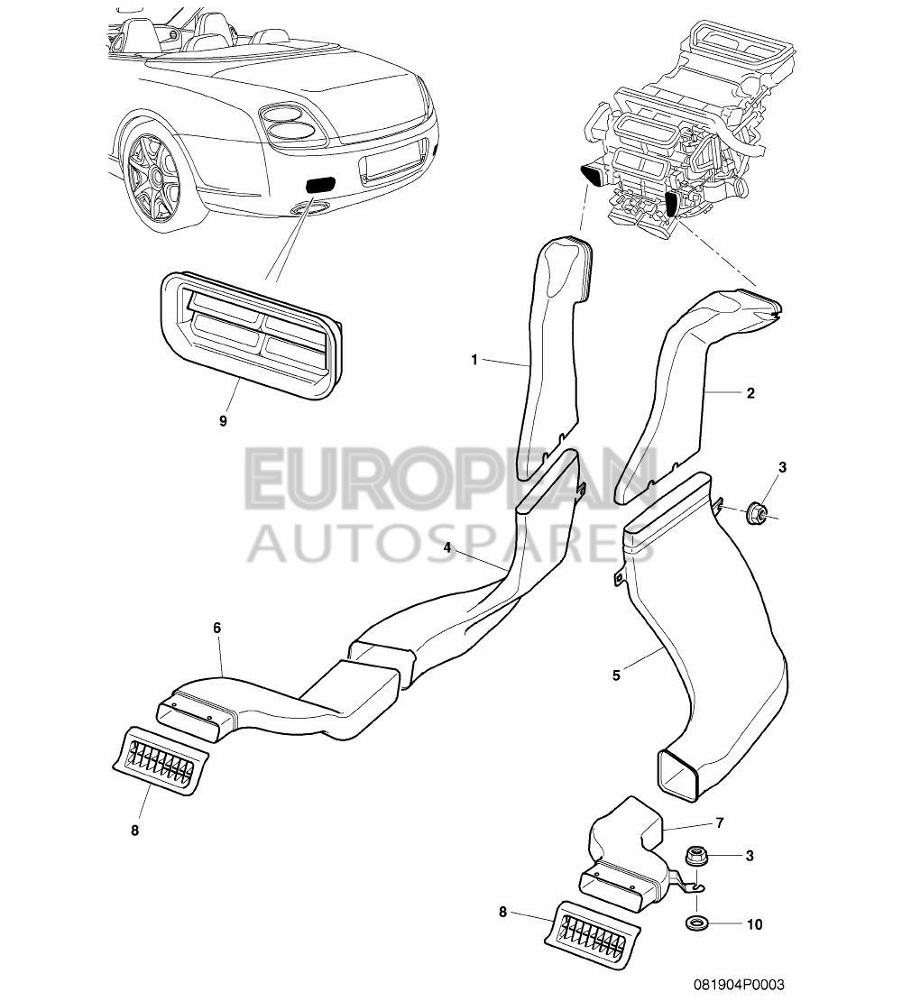 3W7819874A-Bentley AIR GUIDE CHANNEL        