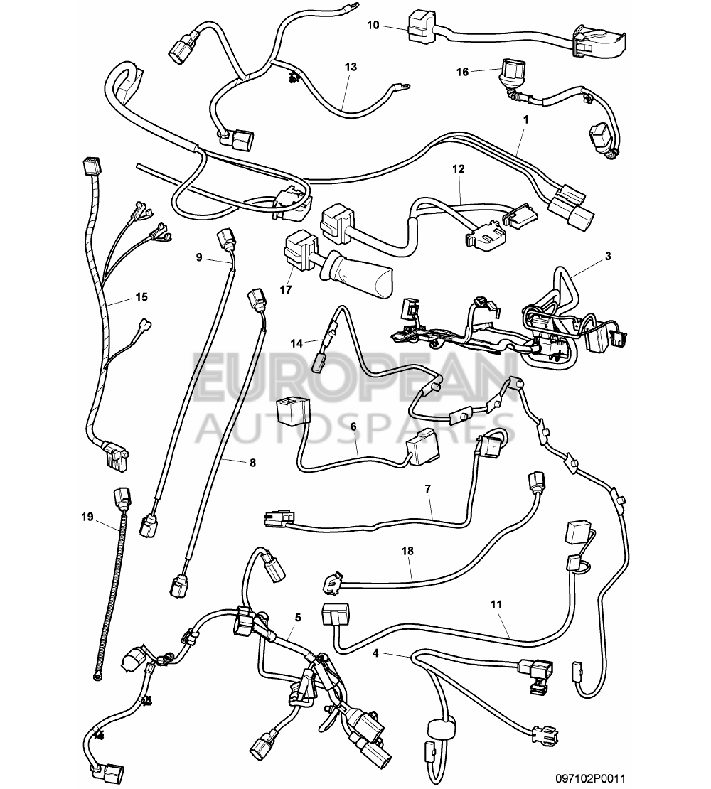 3W0971623-Bentley WIRING HARNESS FOR VOLTAG