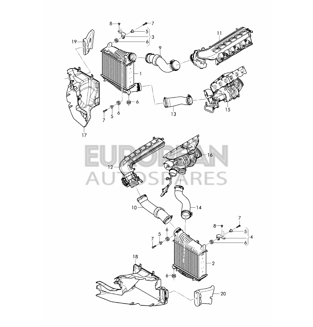 36A117335A-Bentley AIR GUIDE FOR CHARGE AIR 