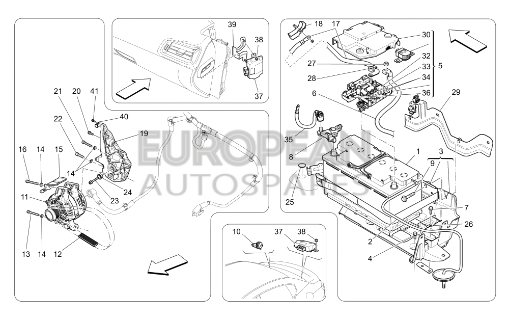 670006554-Maserati ECU REAR BATTEY POSITIVE POLE CABLE