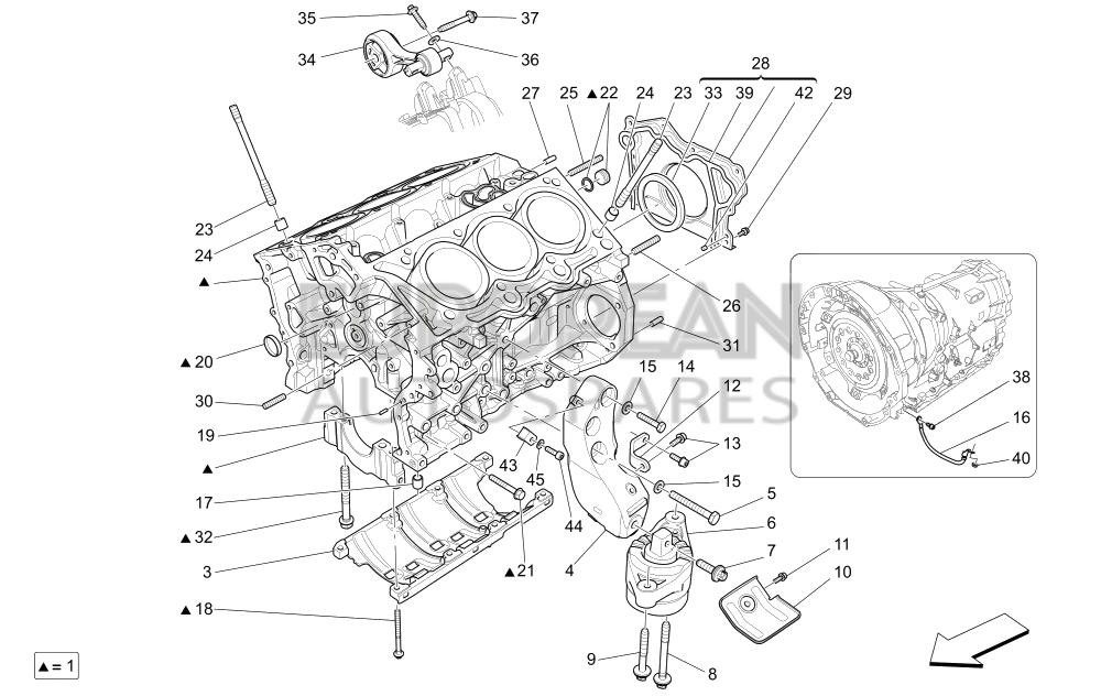 290119-Maserati RH ENGINE MOUNTING BRACKET
