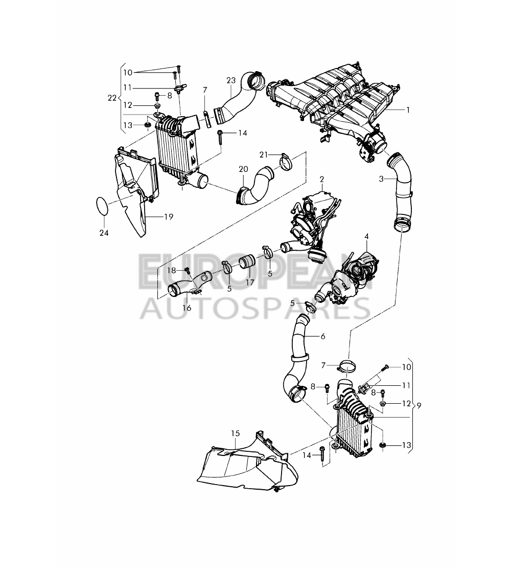 3W0121468N-Bentley AIR GUIDE FOR CHARGE AIR 