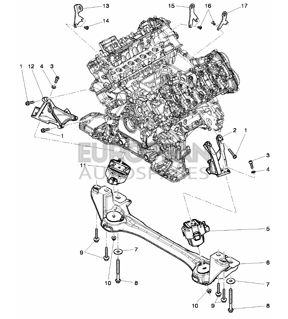 3W0199384-Bentley ENGINE MOUNTING          