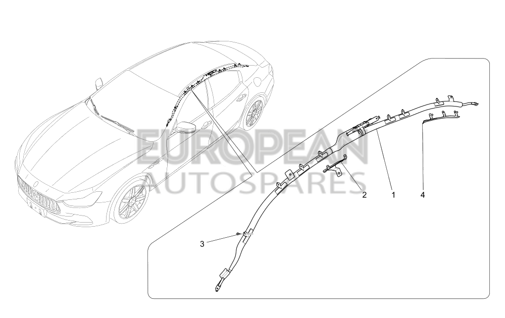 670009220-Maserati RH SIDE CURTAIN AIR BAG MODULE
