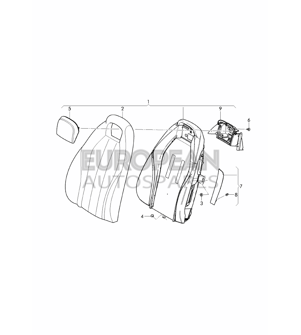 3W8886149A-Bentley SUPPORT FOR HEAD RESTRAIN