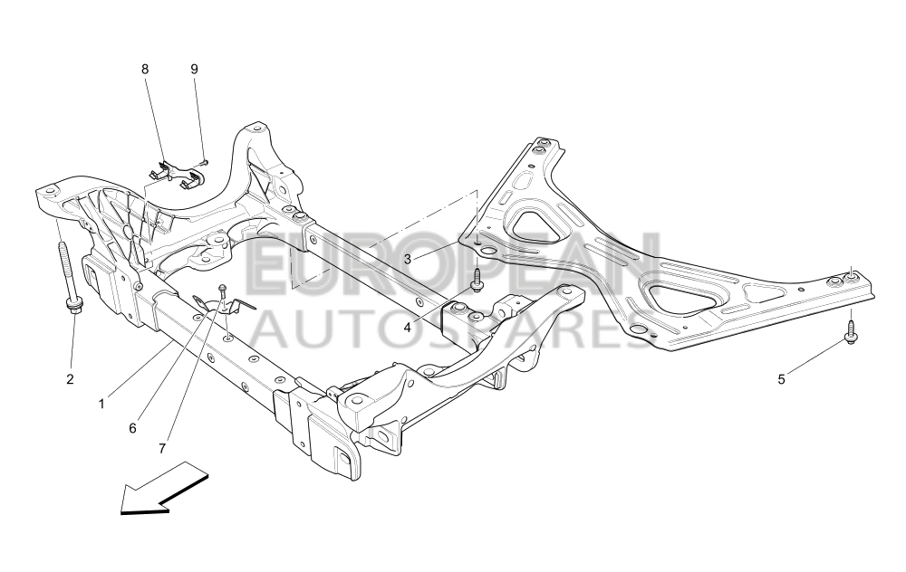 670001600-Maserati FRONT CHASSIS ASSEMBLY