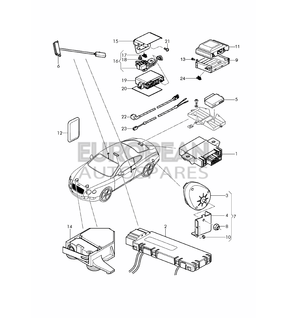 3W0937045A-Bentley CONTROL UNIT FOR VEHICLE 