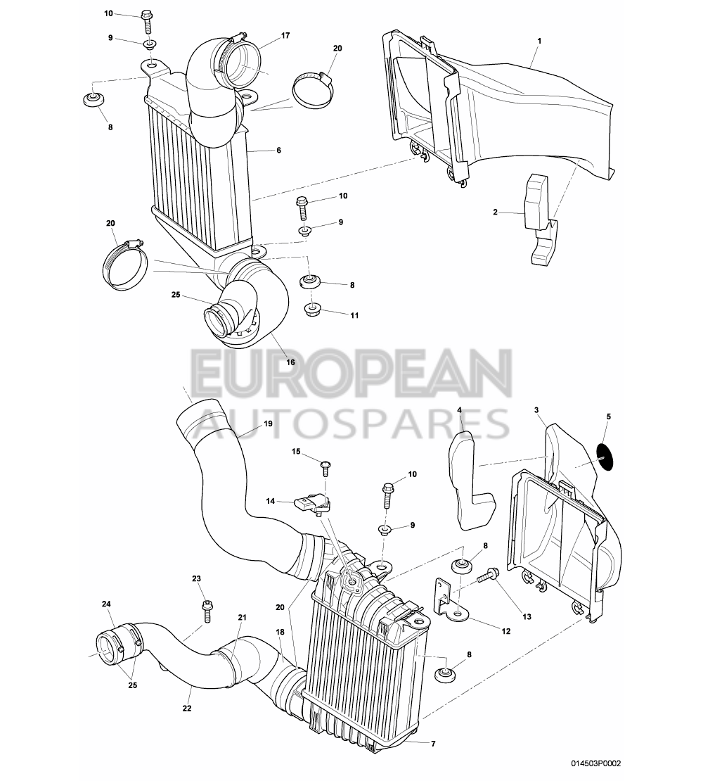 3W0121468E-Bentley AIR GUIDE FOR CHARGE AIR 