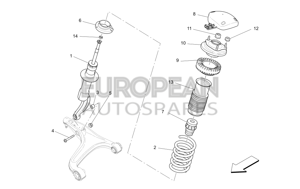 670030332-Maserati FRONT SHOCK ABSORBER ASSEMBLY - SUSPENSION WITH DAMPENING CONTROL