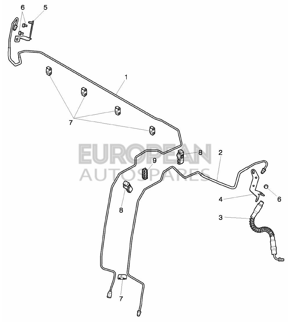 3W7611845-Bentley RETAINER FOR BRAKE PIPE  