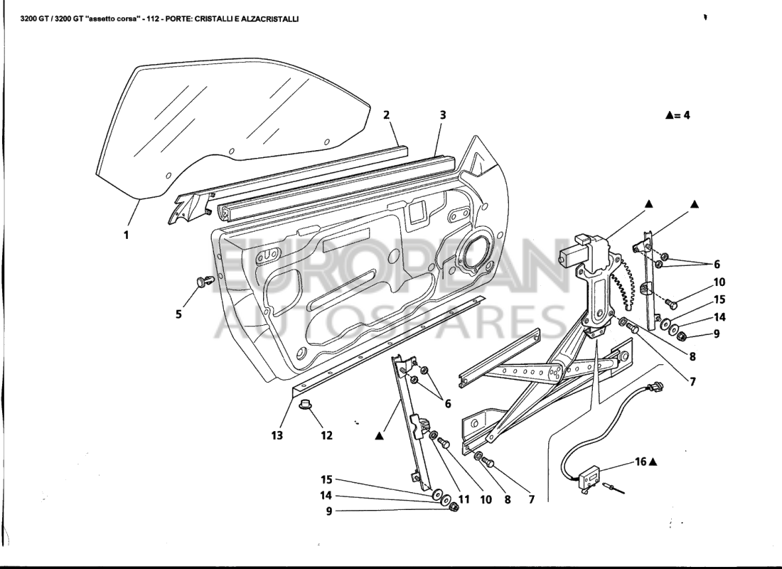 387700352-Maserati INT. WINDOW SCRAPER GASKET