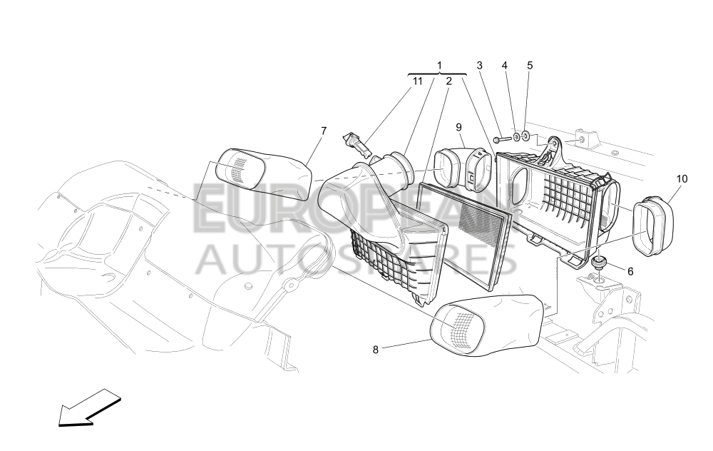 210431-Maserati LH AIR DUCT FOR FILTERS