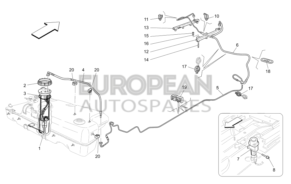 260671-Maserati FUEL PIPE FROM PUMP TO CONNECTION