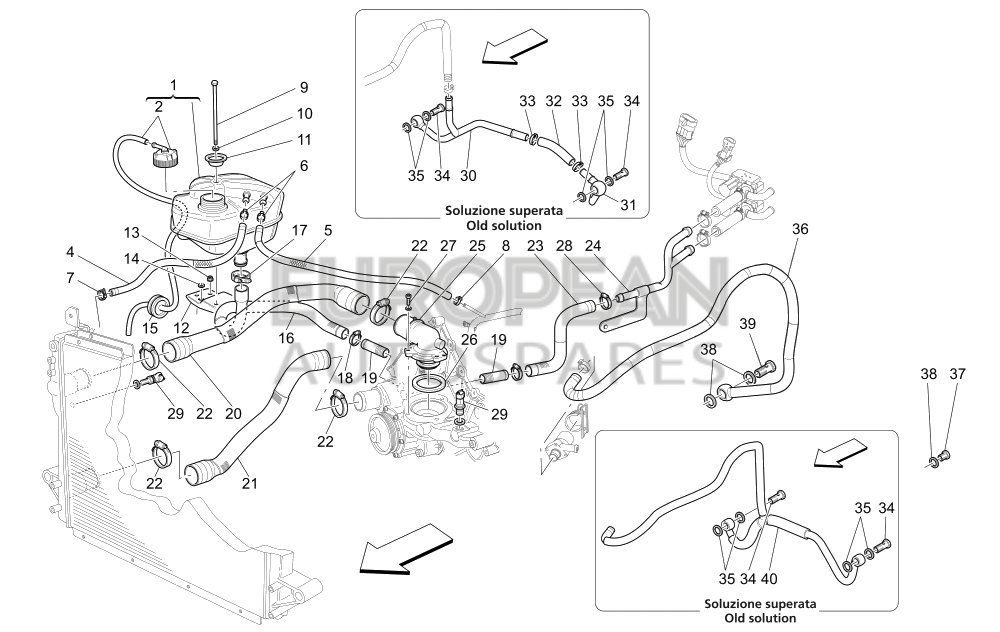 260465-Maserati WATER PIPE FROM CYLINDER HEAD