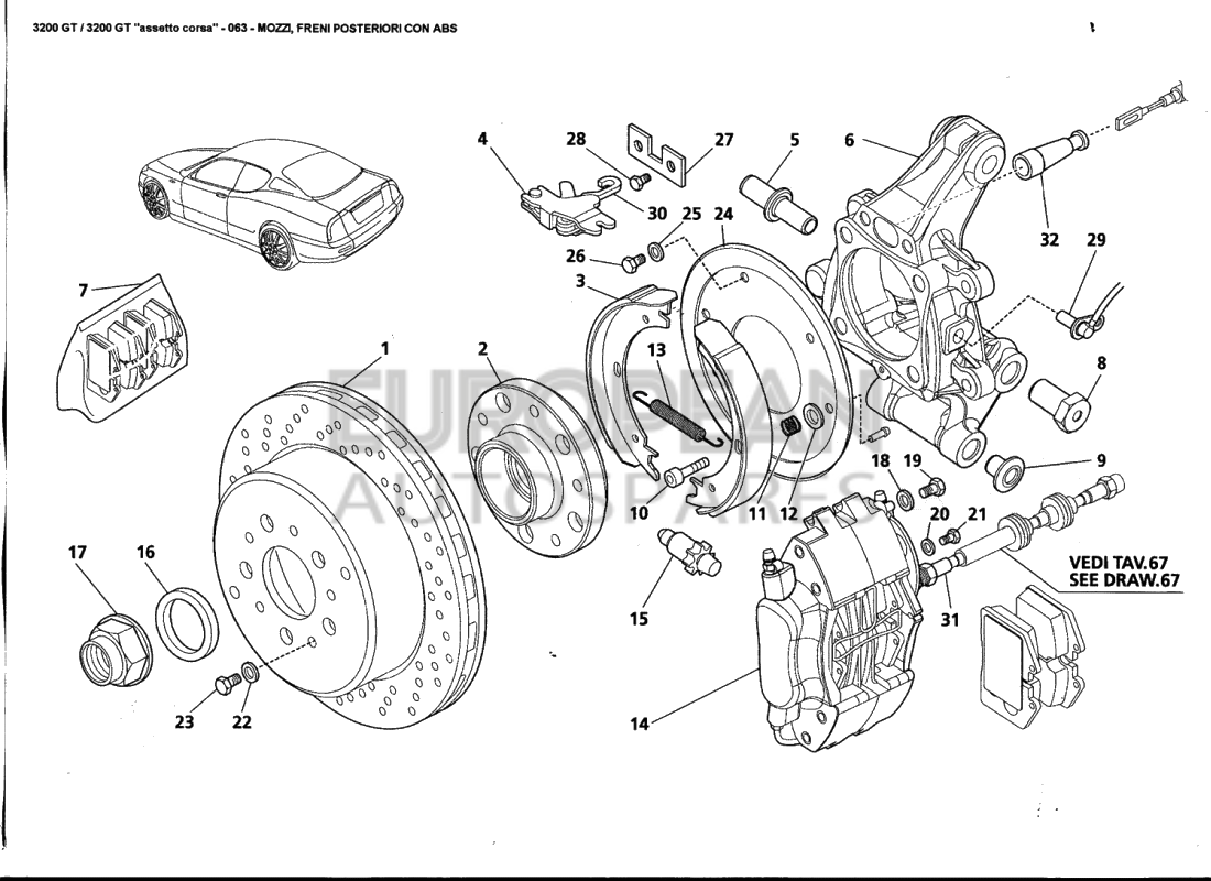 157901-Maserati FLANGED BEARING FOR REAR SUSPENSION.