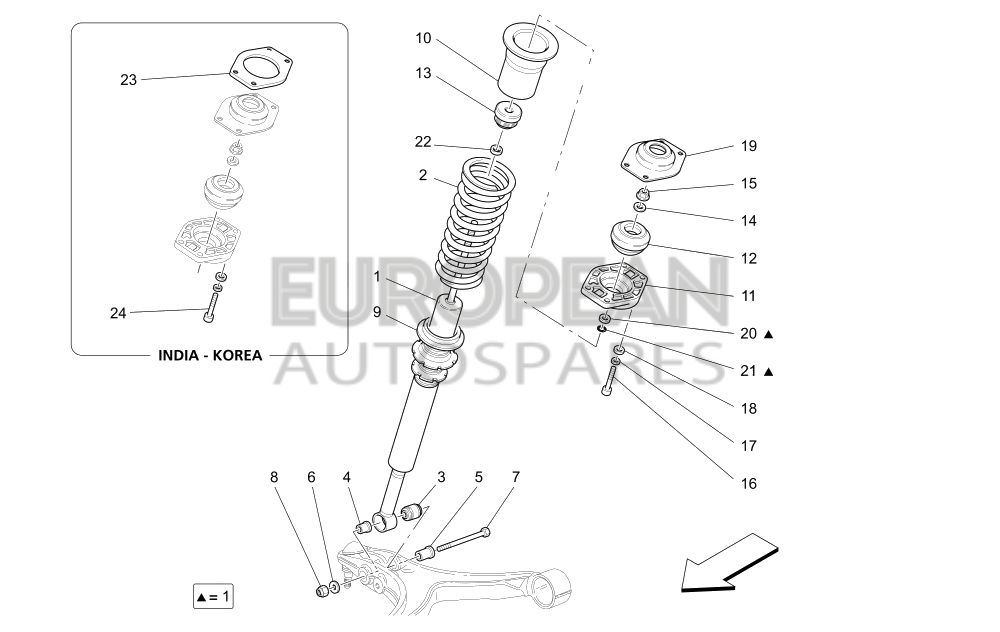 306187-Maserati FRONT SHOCK ABSORBER ASSEMBLY