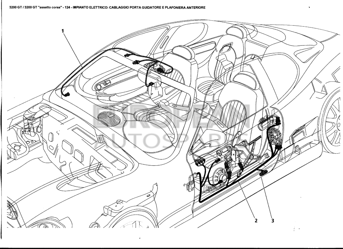 383000113-Maserati FRONT CEILING LIGHT WIRING
