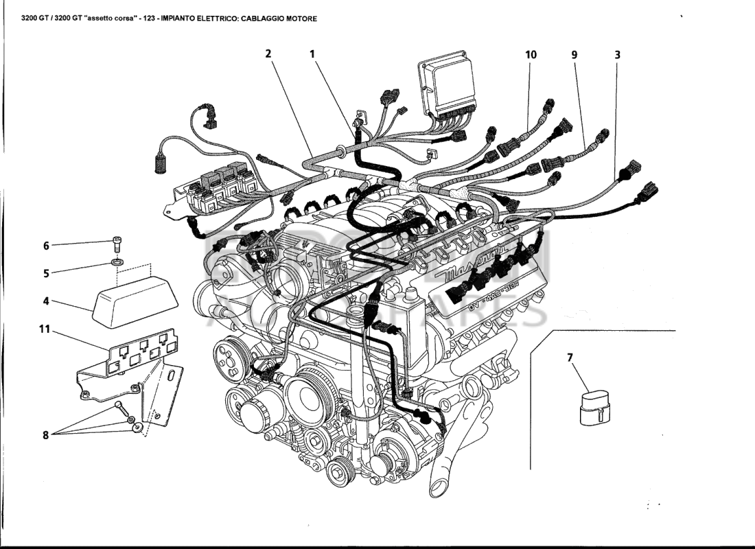 383010153-Maserati ALTERNATOR AND STARTING MOTOR WIRING