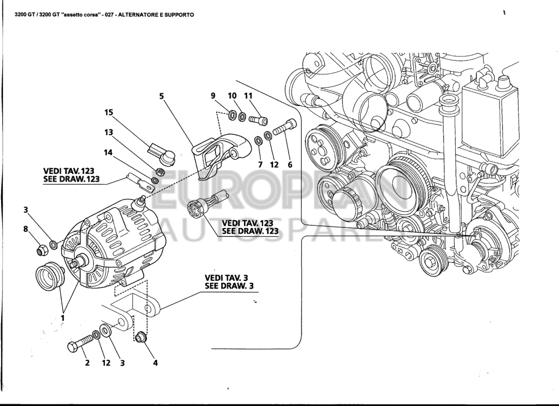 383000310-Maserati BOOT ALTERNATOR CABLE