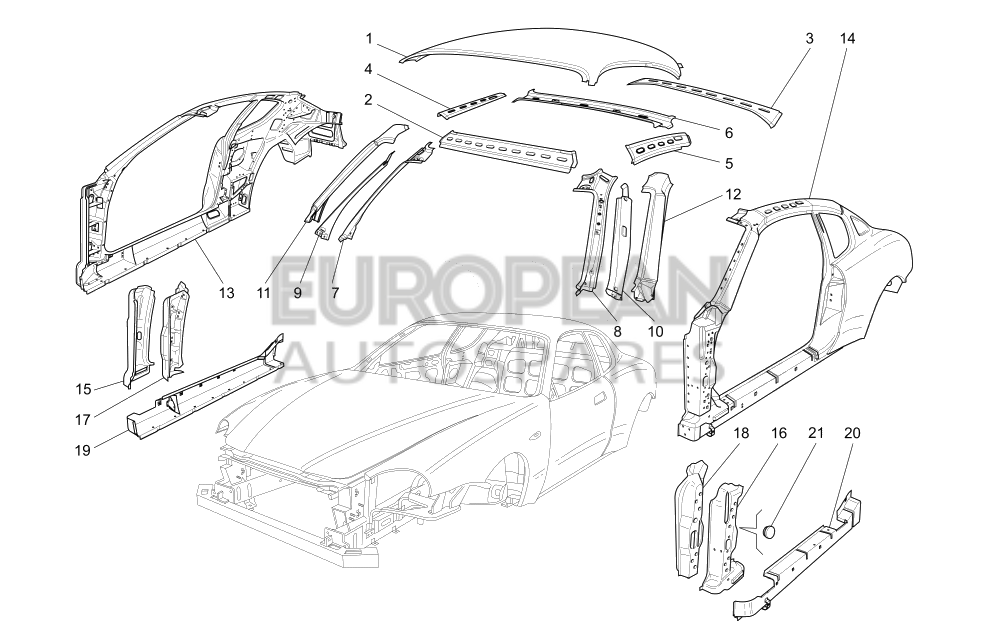 66058900-Maserati L.H. OUTER TRIM FOR WINDSHIELD VERTICAL ROD