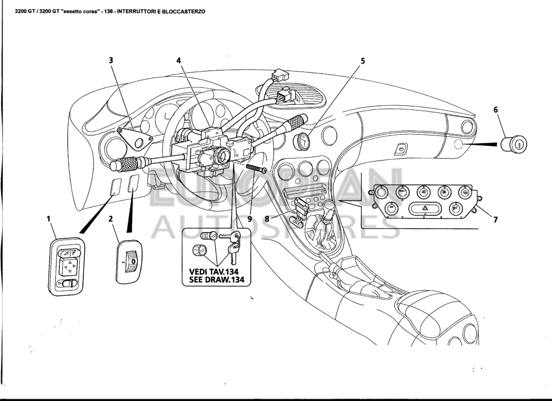 383305108-Maserati BUTTON STRIP PLATE - SPORT VERSION