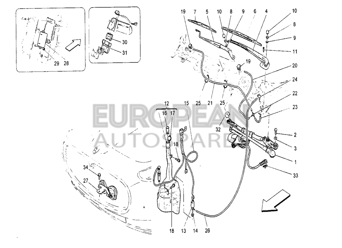 80356000-Maserati PILOT SIDE WINDSHIELD WIPER ARM