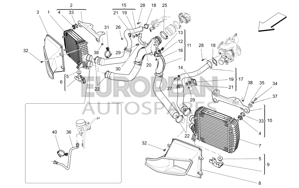 670105049-Maserati VAPOUR PIPE FROM CLEAN AIR SLEEVE TO ENGINE AIR PIPE - EURO 6C
