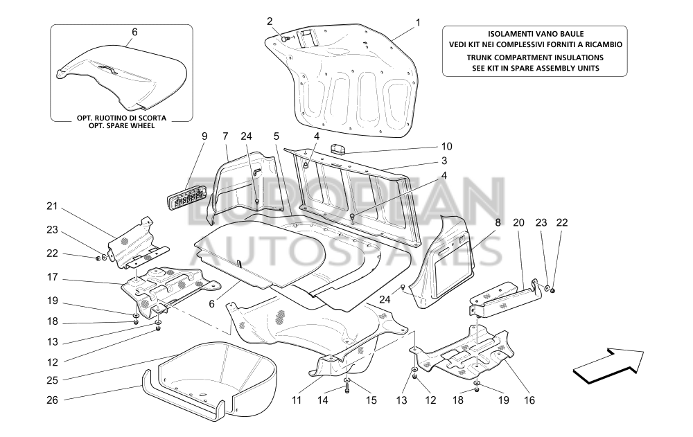 68608400-Maserati HEAT SHIELD FOR R.H. LATERAL EXHAUST