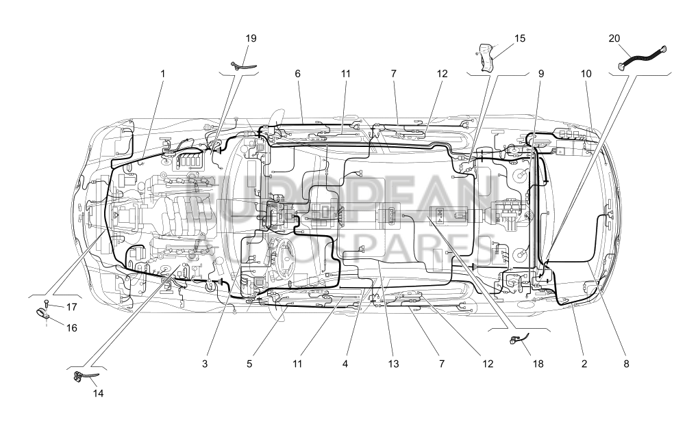 236919-Maserati ENGINE COMPARTMENT WIRING HARNESS - Cables for Full optional version / EU CN JP