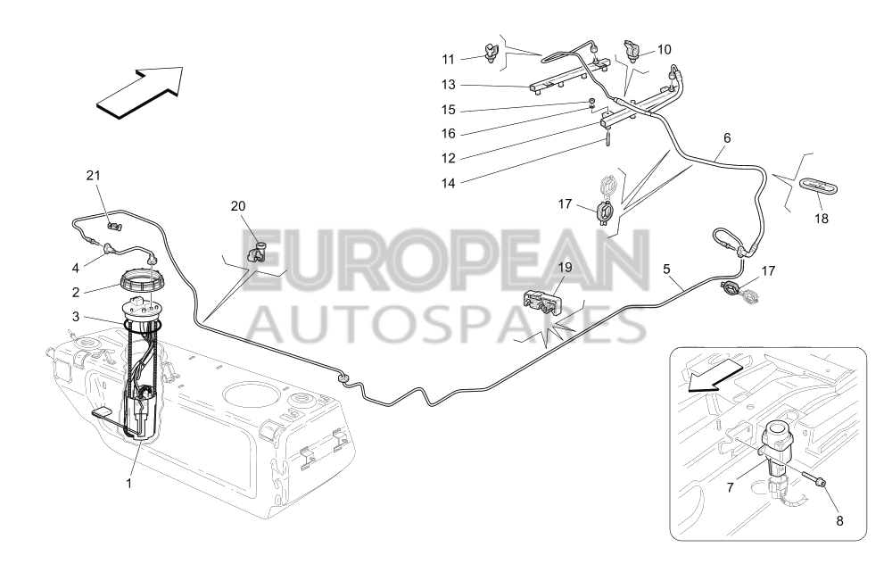 218483-Maserati FUEL PIPE FROM PUMP TO CONNECTION