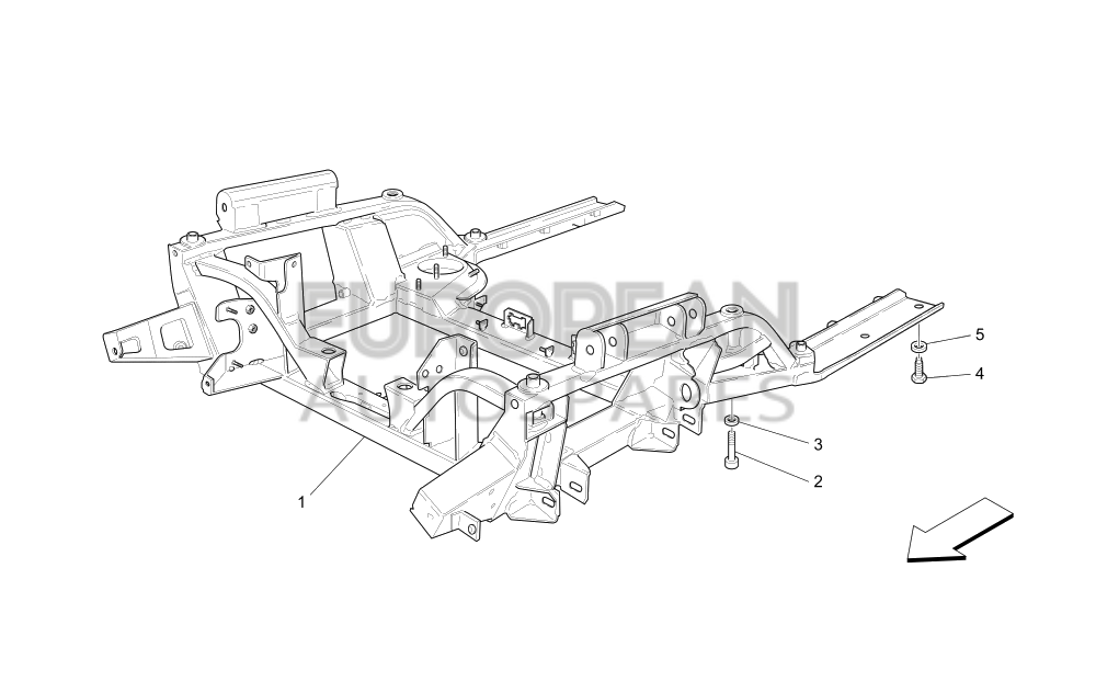 980139619-Maserati FRONT SUSPENSION FRAME ASSEMBLY