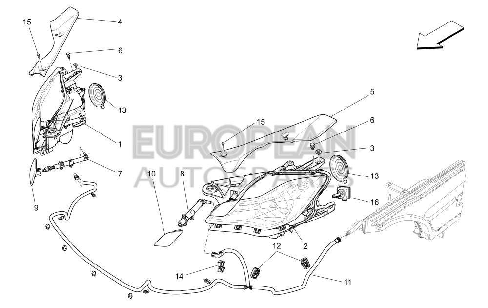 670104199-Maserati LH HEADLIGHT - LEFT HAND DRIVE FRONT HEAD LAMPS / EU ME KO 