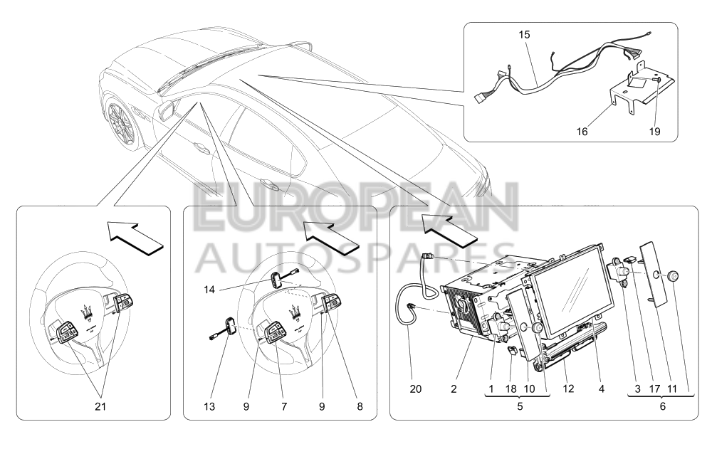 673004371-Maserati CONTROL KIT ON STEERING WHEEL - MASERATI TOUCH CONTROL PLUS WITH NAVIGATION (RUSSIA MARKET)