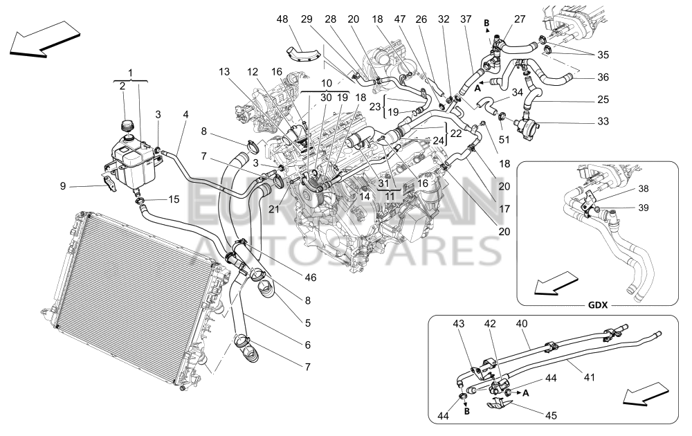 670007662-Maserati WATER DELIVERY SLEEVE TO HEATING SYS.