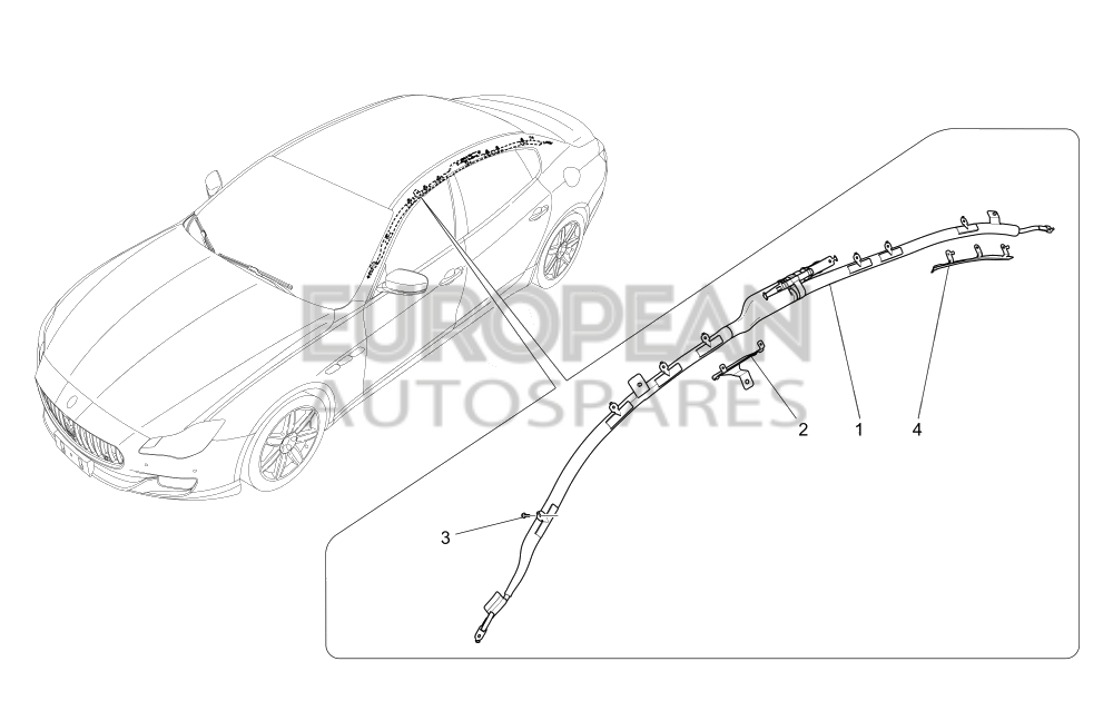 670009670-Maserati RH SIDE CURTAIN AIR BAG MODULE