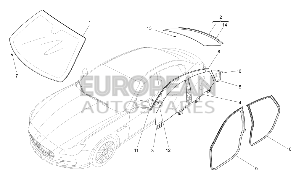 673003579-Maserati Rear Window Glass - Maserati Touch Control Plus With Navigation (Row Market) / EU AU US CD ME IN SA 