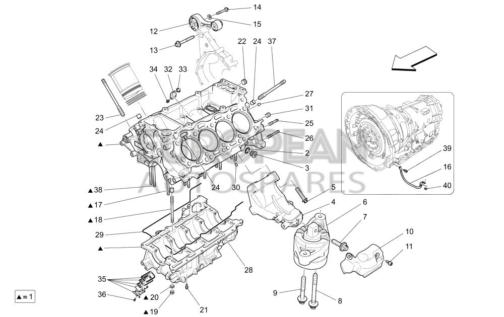 330935-Maserati RH ENGINE MOUNTING BRACKET