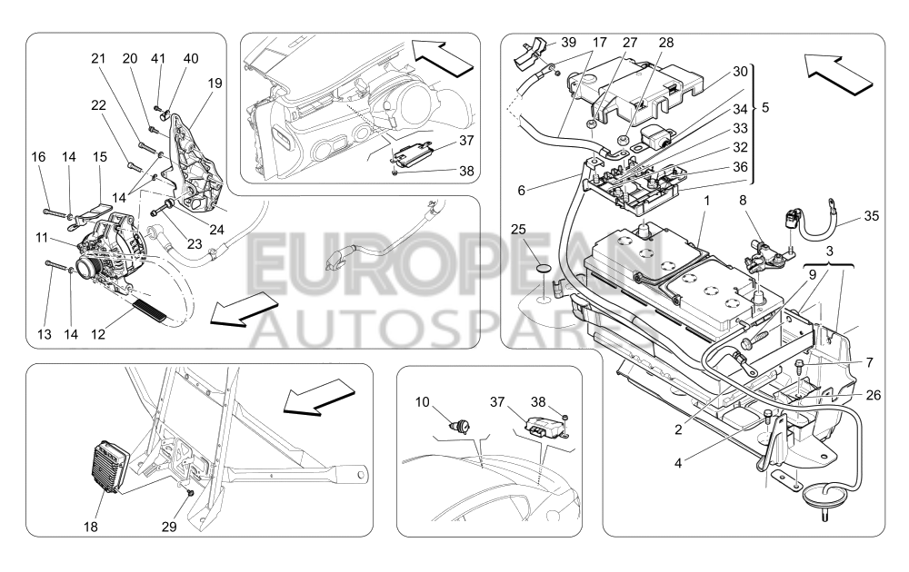670037068-Maserati BATTERY POSITIVE POLE CABLE
