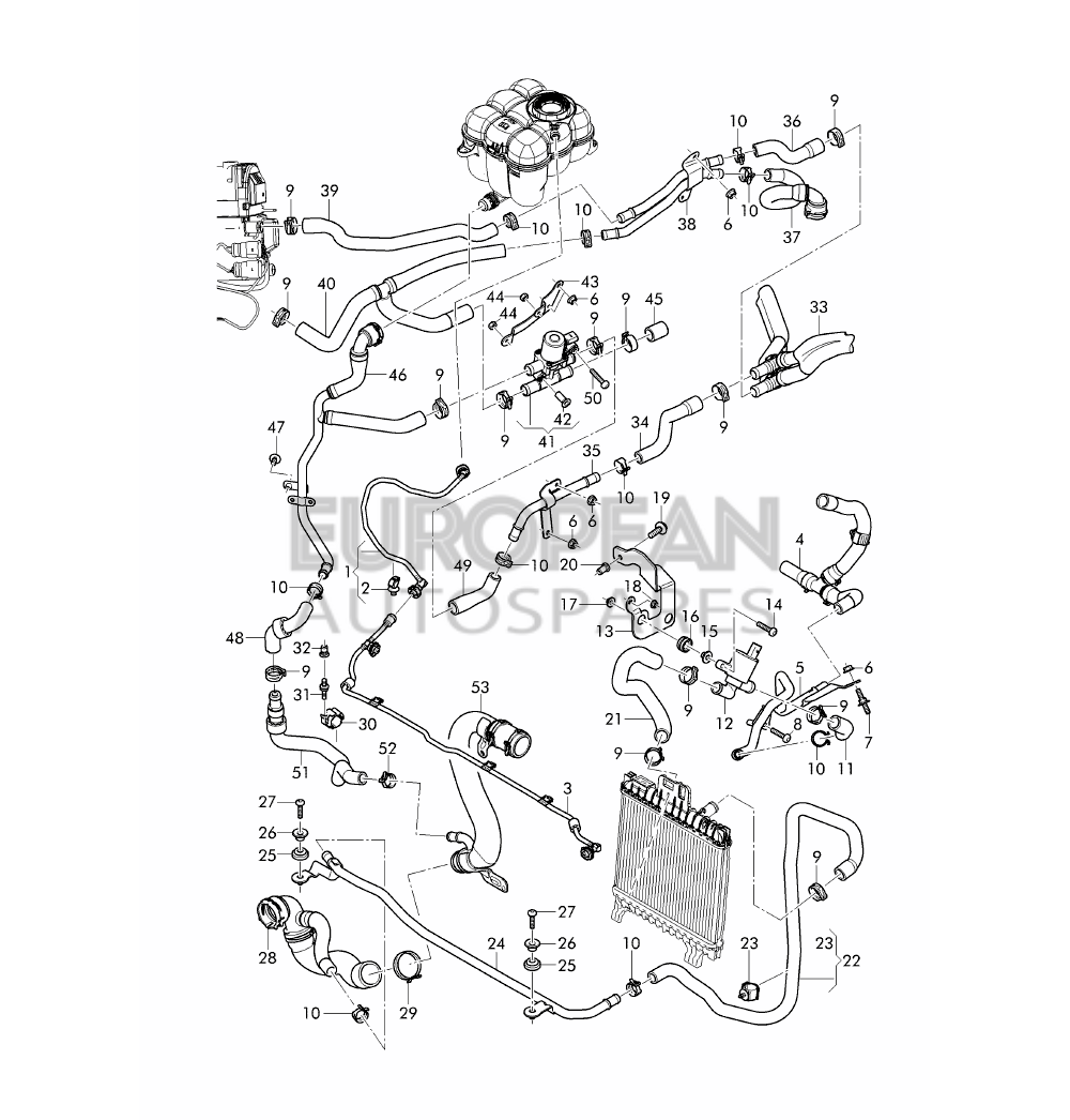 36A265391-Bentley COOLANT PIPE WITH COOLANT