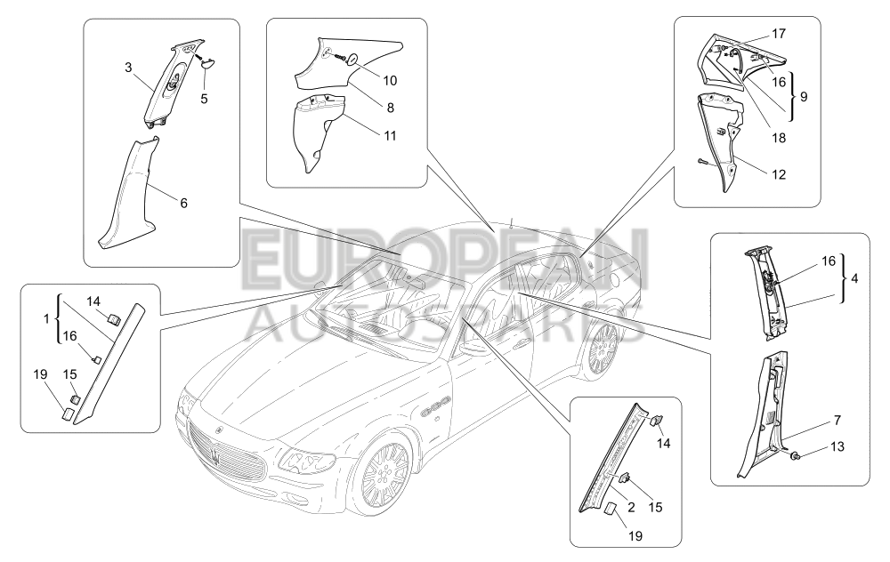 981300630-Maserati RH UPPER REAR PILLAR COVER GUARD - 3
