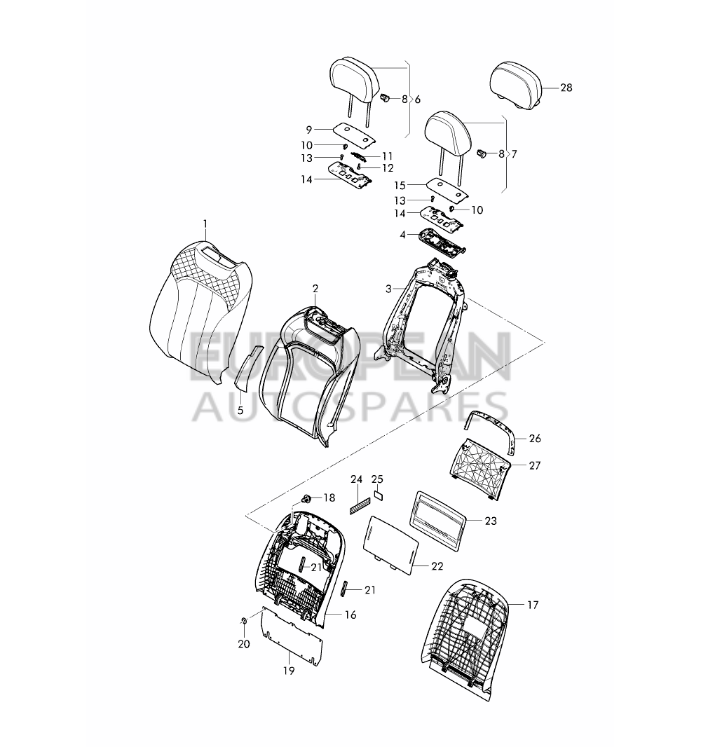 36A881554L-Bentley PADDING FOR BACKREST WITH