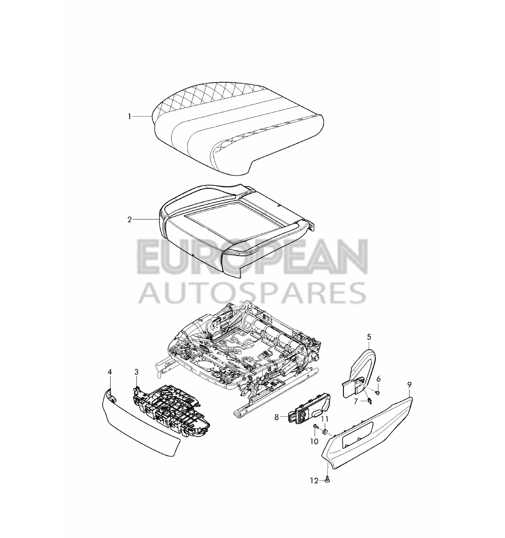 36A881318A-Bentley trim panel for seat frame