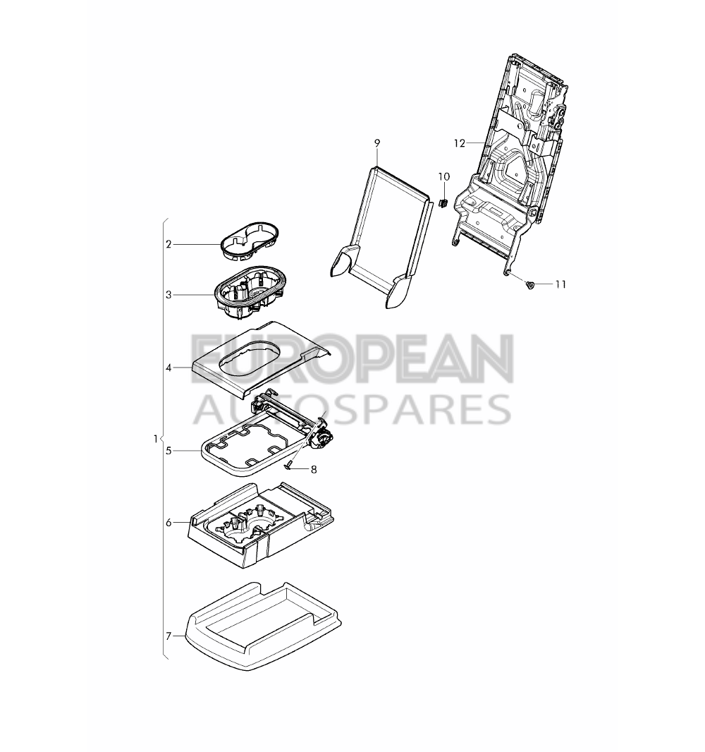 36A885081-Bentley ARMREST WITH CUPHOLDER   
