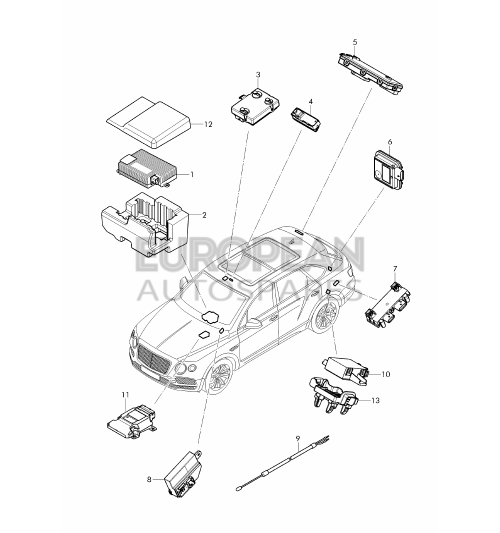 36A963213-Bentley RETAINER FOR CONTROL UNIT
